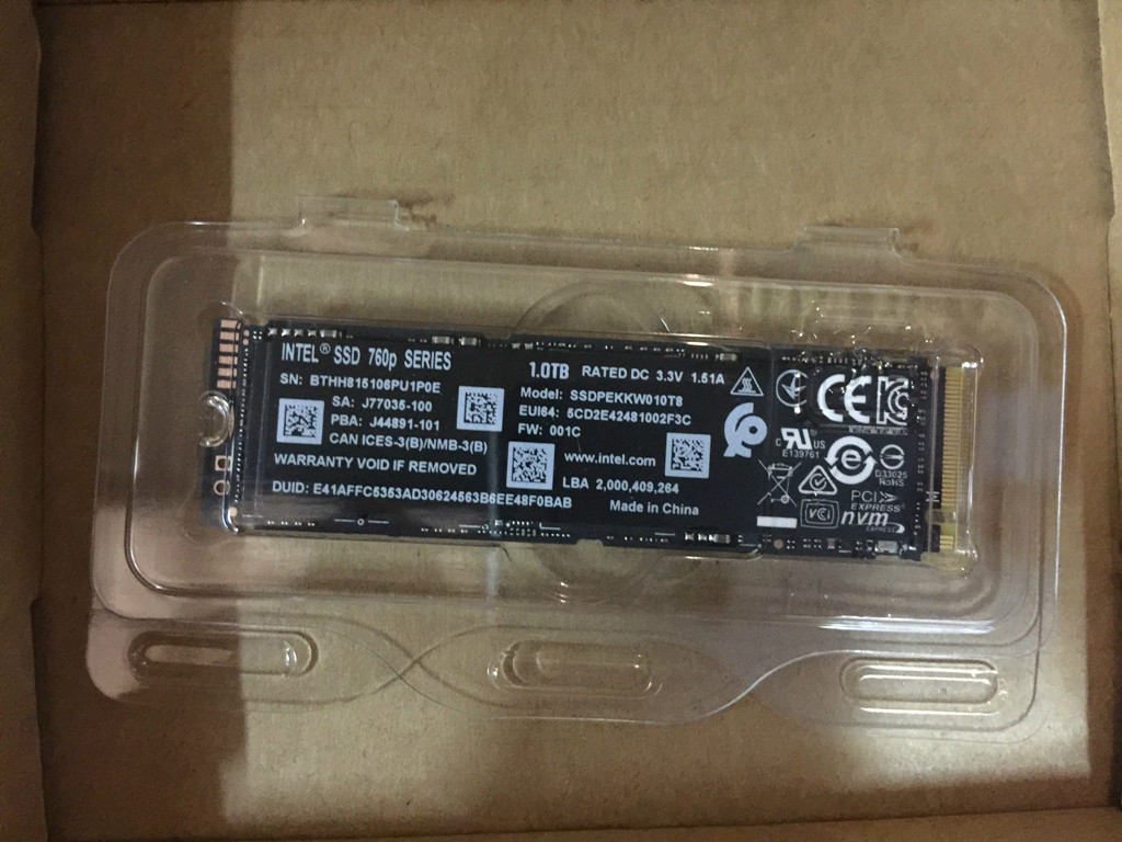 固态硬盘SSDPEKKW010T8X1（760P系列1T）